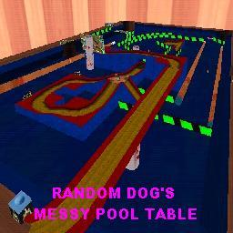 Random Dogs Messy Pool Table